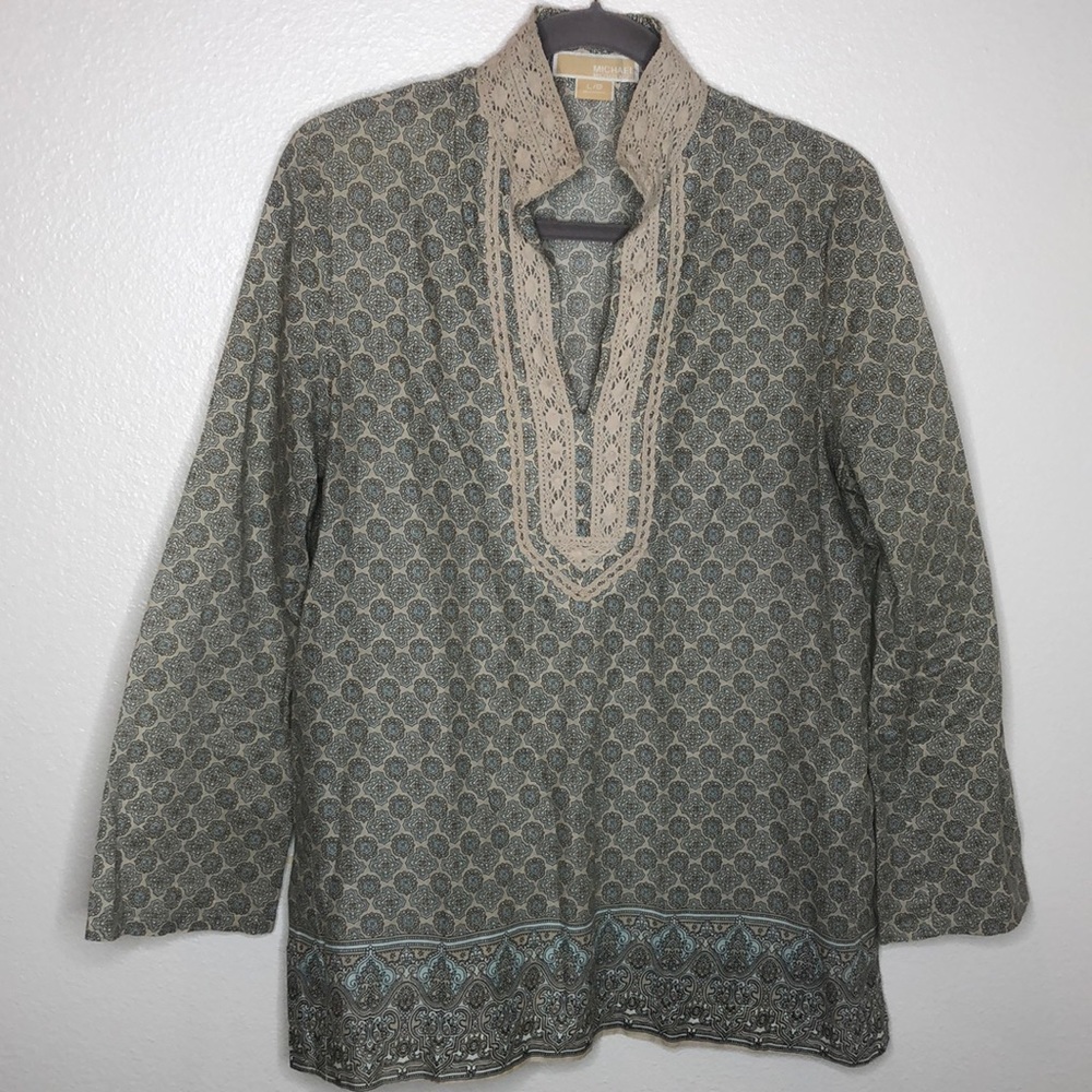 MICHAEL Michael Kors Long Sleeve Cotton Tunic Top